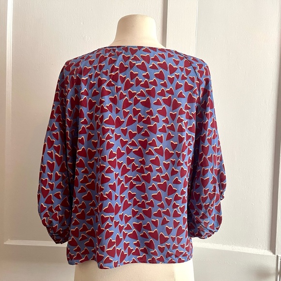 Maeve 100% SILK Kimono HEART Blouse - SMALL - Picture 9 of 11